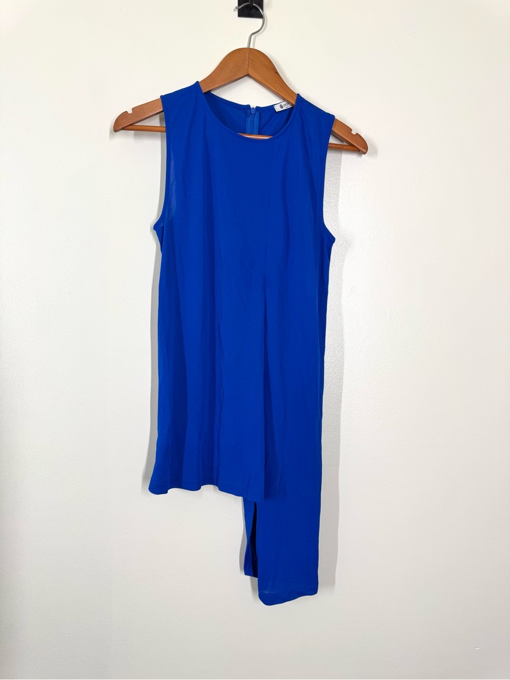 NWT Dondup Asymmetrical Sleeveless Cobalt Blue Top Blouse Size Small Sleeveless